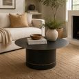 Coffee Table - Round - Large - Cyll Base with Golden Border - Black - Metal