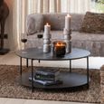 Coffee Table - Round - Large - Dark Brown - Metal