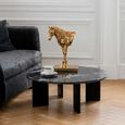 Mathilde Coffee Table - Round - Large - Black - Marble