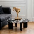 Mathilde Coffee Table - Round - Large - Black and Grey - Marble