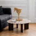 Mathilde Coffee Table - Round - Large - Natural and Beige - Marble