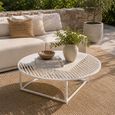 Outdoor Coffee Table - Round - White - Metal