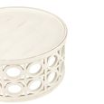 Carving Coffee Table - Round - White - Fir Wood