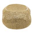 Coffee Table - Oval - Large - Gold Fretwork - Aluminium