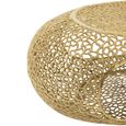 Coffee Table - Oval - Large - Gold Fretwork - Aluminium