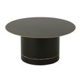 Coffee Table - Round - Large - Cyll Base with Golden Border - Black - Metal