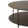 Coffee Table - Round - Large - Dark Brown - Metal