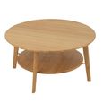 Coffee Table - Round - Large - Natural - Bamboo Wood