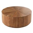 Coffee Table - Round - Drum Base - Natural - Acacia Wood