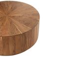 Coffee Table - Round - Drum Base - Natural - Acacia Wood