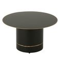 Coffee Table - Round - Small - Cyll Base with Golden Border - Black - Metal