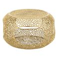 Coffee Table - Round - Small - Gold Fretwork - Aluminium