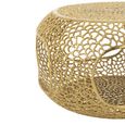 Coffee Table - Round - Small - Gold Fretwork - Aluminium