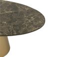 Coffee Table - Set of 2 - Cone Base - Bronze and Taupe - Marble Effect and Metal