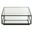 Coffee Table - Square - Large - Mirrored and Black Metal