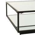 Coffee Table - Square - Large - Mirrored and Black Metal