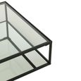Coffee Table - Square - Large - Mirrored and Black Metal