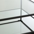 Coffee Table - Square - Large - Mirrored and Black Metal