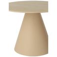Coffee Table - Round - Set of 2 - Cone Base - Ecru and Beige - Metal