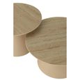 Coffee Table - Round - Set of 2 - Cone Base - Ecru and Beige - Metal