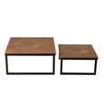 Dos Coffee Table - 2 Tier - Natural and Black - Wood and Metal