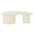 Fluted Coffee Table - Kidney Shape - Large - White - Marble