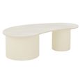 Fluted Coffee Table - Kidney Shape - Large - White - Marble
