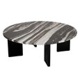Mathilde Coffee Table - Round - Large - Black and Grey - Marble