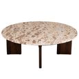 Mathilde Coffee Table - Round - Large - Natural and Beige - Marble