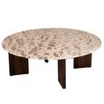 Mathilde Coffee Table - Round - Large - Natural and Beige - Marble