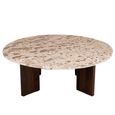 Mathilde Coffee Table - Round - Large - Natural and Beige - Marble