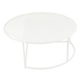 Outdoor Coffee Table - Round - White - Metal