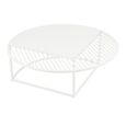 Outdoor Coffee Table - Round - White - Metal
