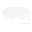 Outdoor Coffee Table - Round - White - Metal