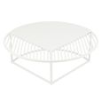 Outdoor Coffee Table - Round - White - Metal