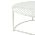 Outdoor Coffee Table - Round - White - Metal