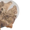 Raoul Coffee Table - Round - Large - Natural - Glass and Teak Wood