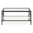 Axis Coffee Table - Clear Glass with Black Metal
