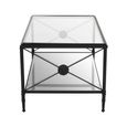 Axis Coffee Table - Clear Glass with Black Metal