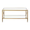 Axis Coffee Table - Clear Glass with Gold Metal