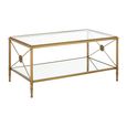 Axis Coffee Table - Clear Glass with Gold Metal