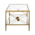 Axis Coffee Table - Clear Glass with Gold Metal
