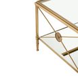 Axis Coffee Table - Clear Glass with Gold Metal
