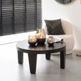 Coffee Table - Round - Small - Low - Black - Mango Wood