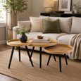 Coffee Table - Round - 3 Tier - Natural - Mango Wood