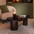Salon Fluted Coffee Table - Abstract - Infinity - Large - Brown - Mango Wood