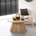 Vincent Coffee Table - Round - Slatted - Natural - Mango Wood