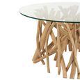 Branches Coffee Table - Round - Small - Natural - Glass and Teak Wood