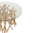 Branches Coffee Table - Round - Small - Natural - Glass and Teak Wood