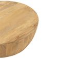 Camille Coffee Table - Round - Drum Base - Natural - Mango Wood